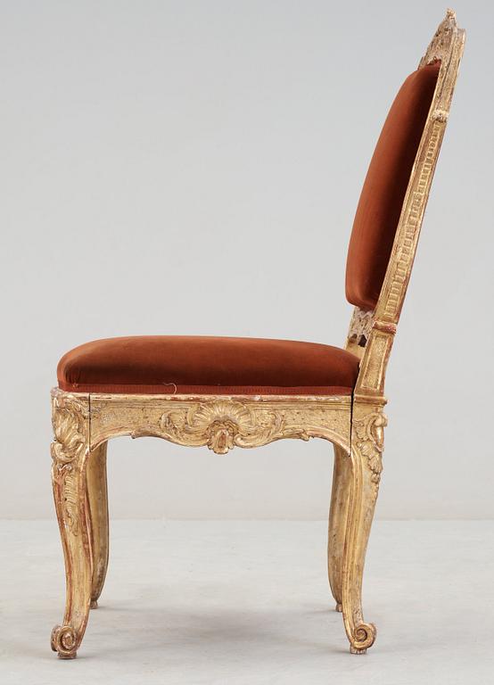 A Swedish Rococo mid 18th century chair.