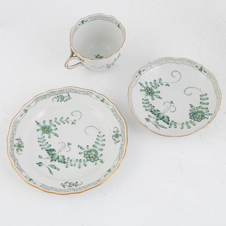 Meissen, tea service, 11 pieces, "Indische Malerei Grün", Germany.