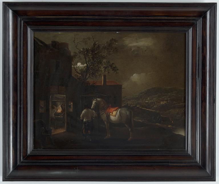 PIETER WOUWERMAN, olja på pannå, signerad.