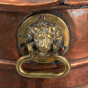 A  copper water barrel, 19th Century.