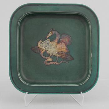 Wilhelm Kåge, stoneware dish, 'Argenta', Gustavsberg.