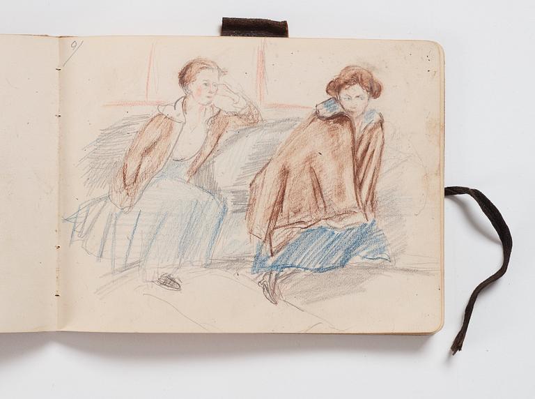 Nils von Dardel, Sketchbook, from trip to Hokkaido, Japan, 1917.