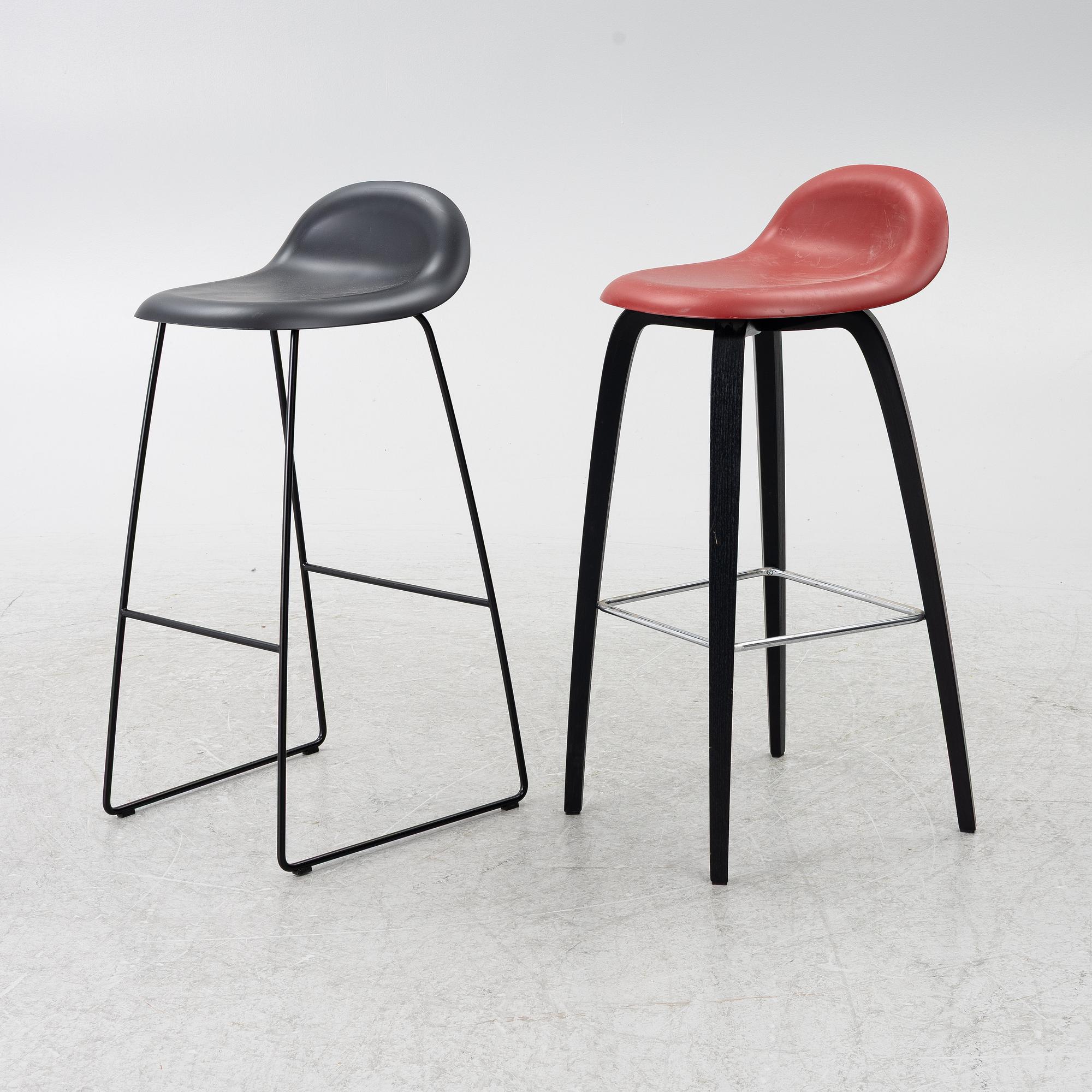 Three + one '3D' bar chairs, Gubi, Denmark.