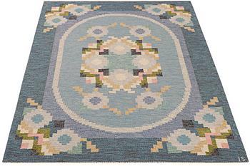 Ingegerd Silow, a flat weave rug, signed IS, c. 230 x 170 cm.