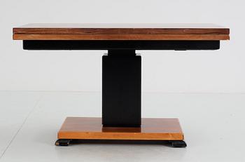 An Otto Wretling birch, palisander and black stained wood table, Umeå 1930's, for K.A. Andersson, Sala.