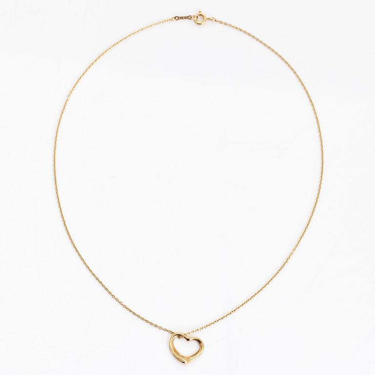 Tiffany & Co, Elsa Peretti, an 18K gold  'Open Heart' necklace.