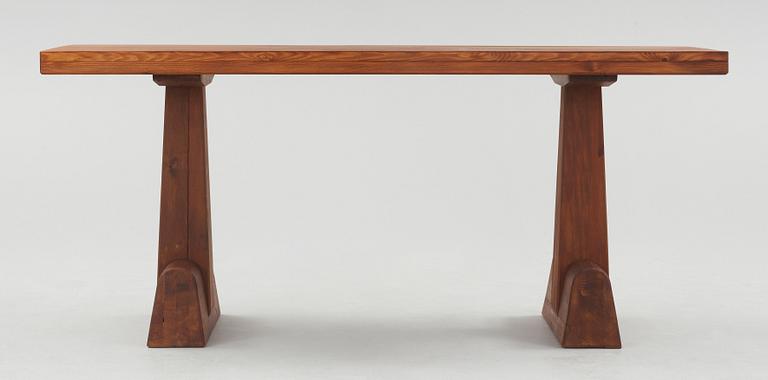 An Axel Einar Hjorth stained pine library / console table, Nordiska Kompaniet, 1930's.