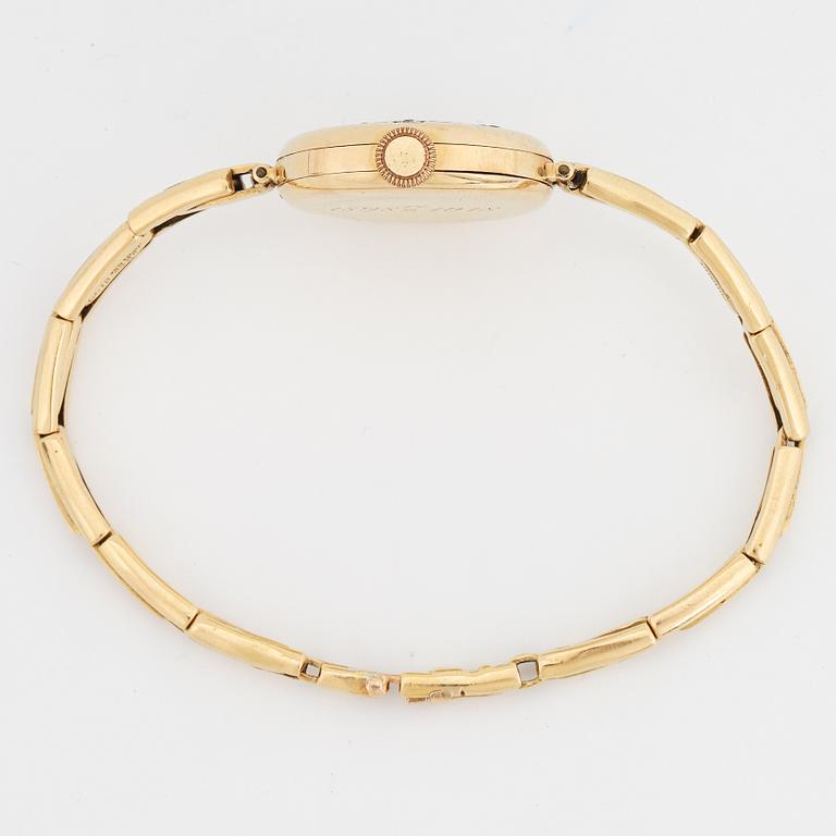 DAMARBANDSUR, 18K guld med smaragder och  gammalslipade diamanter. med anpassat etui.