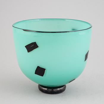 Ann Wåhlström, skål, glas, signerad, unik, 1981.