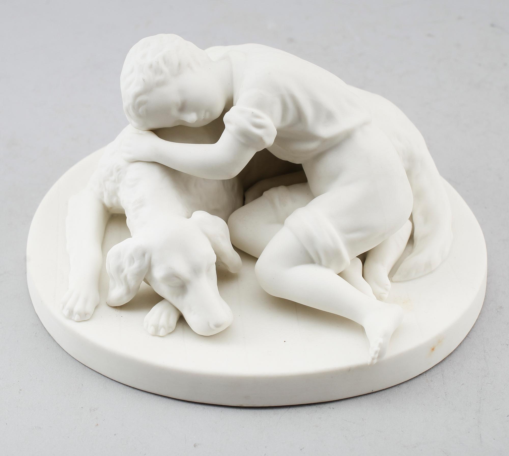 FIGUR, parian, Gustavsberg, daterad 1923.