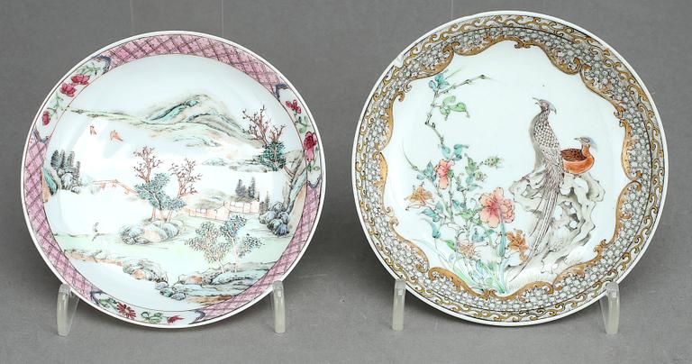 KOPPAR MED FAT, 2+2 st, porslin, Kina, 1700-tal.