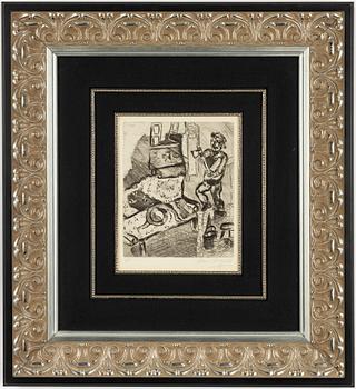 Marc Chagall, "The Villager and the Serpent" from "The Fables of La Fontaine".