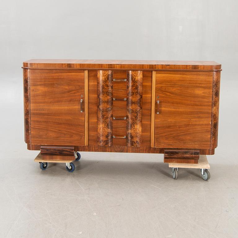 A walnut Art Deco 1940s sideboard.