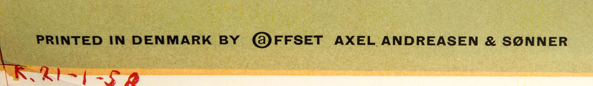 Otto Nielsen, unique poster 'SAS Scandinavian Airlines System', 1958.