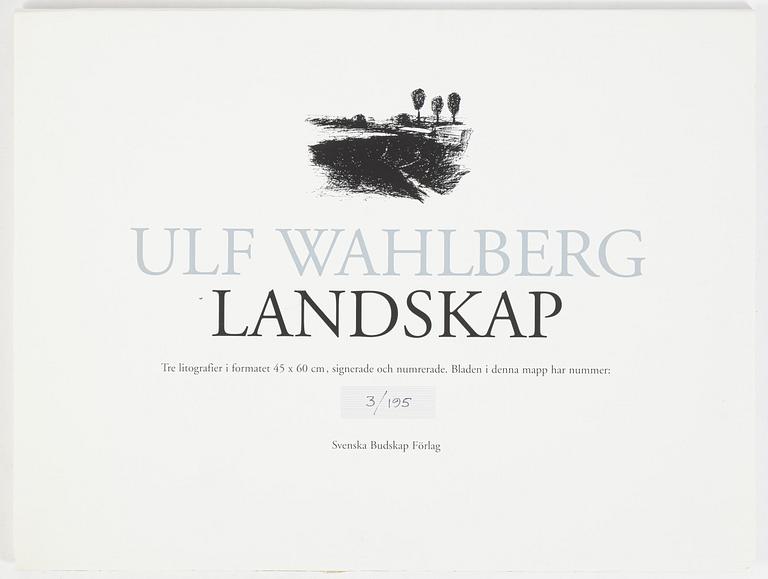 Ulf Wahlberg, "Landskap", mapp med tre litografier.