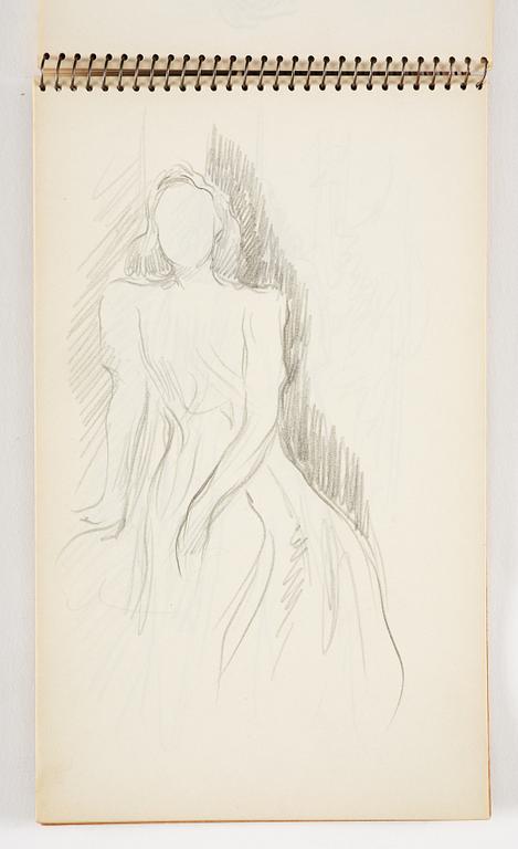 Lotte Laserstein, 3 skissböcker med blyertsteckningar.