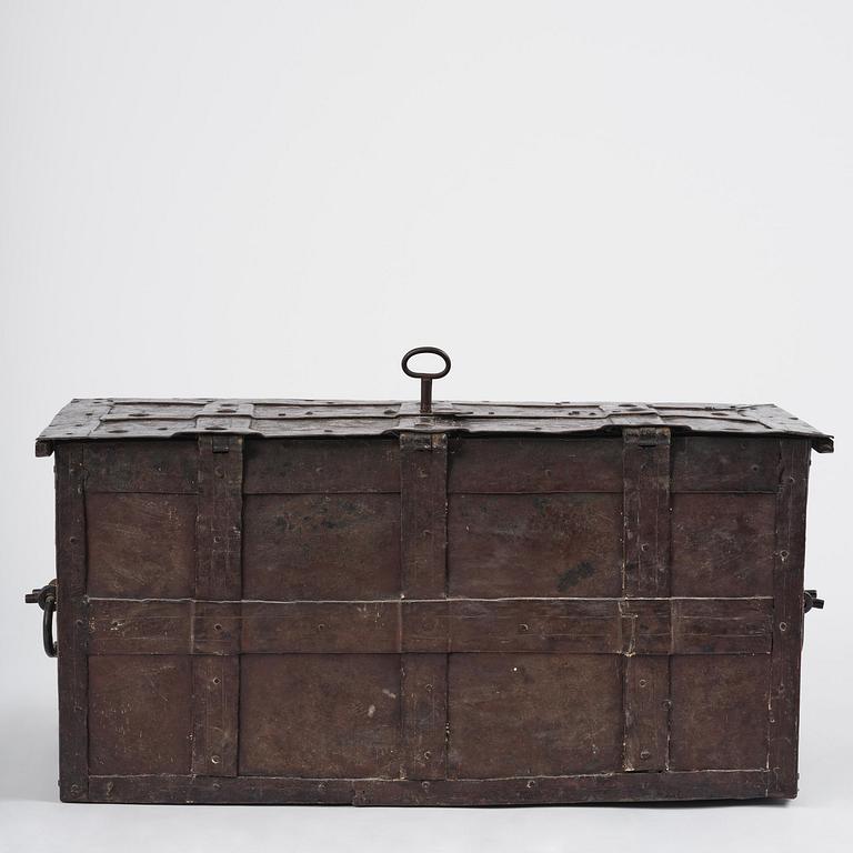 A Baroque German presumably Nuremberg iron 'Armada' chest, later part 17th century.