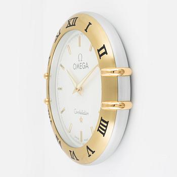 Store/wall clock, signed "Omega Constellation", circa 35 cm, "Åke Falk Urhandel".