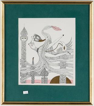 MAX WALTER SVANBERG, 2 st, Tryck med guldprägling, sign i plåten.