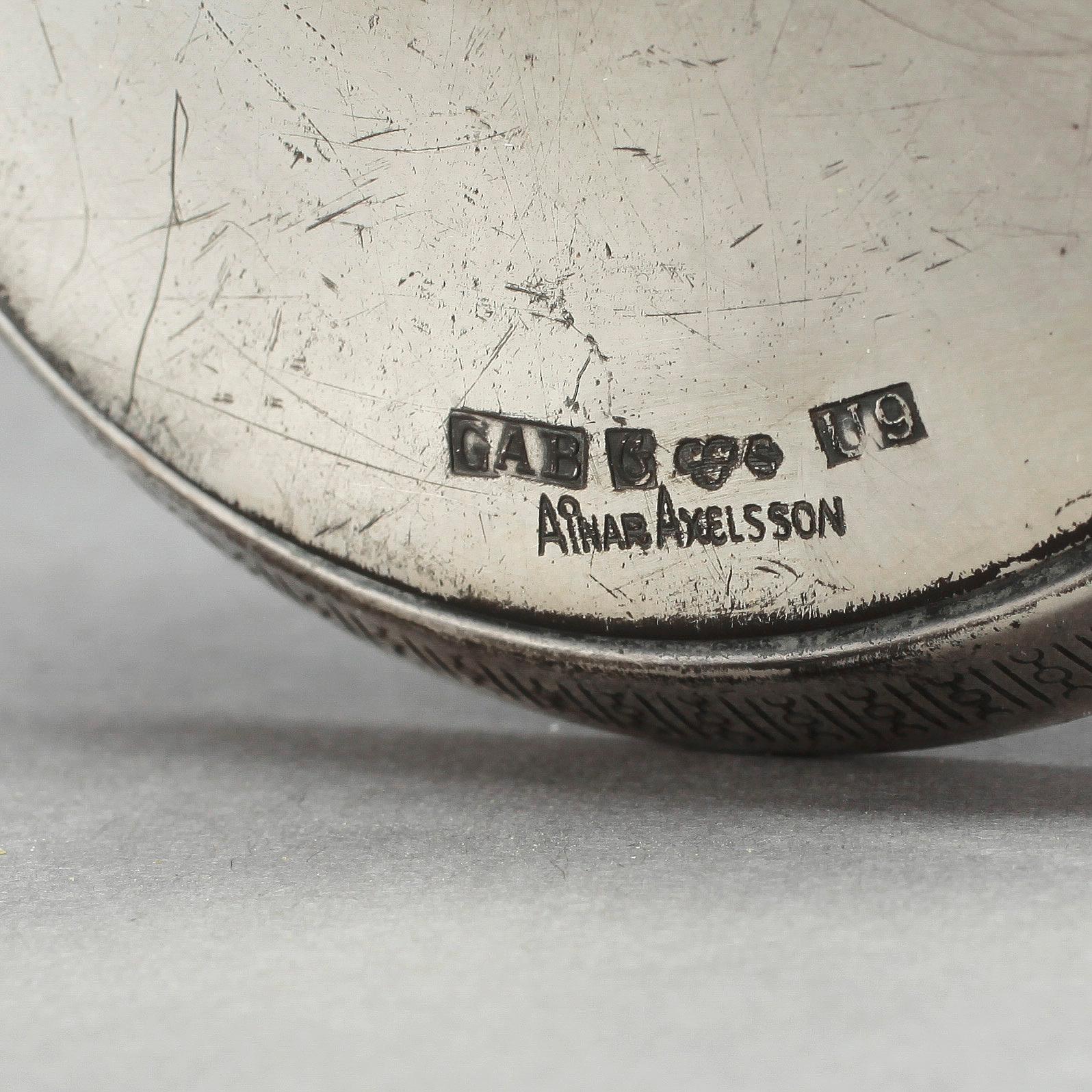 LJUSSTAKAR, ett par, silver, Ainar Axelsson, GAB, 1966.
