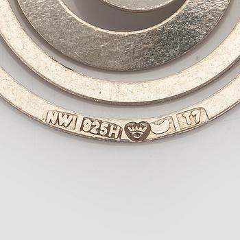 Tapio Wirkkala, earrings, "Silver Moon", silver, Kultakeskus 1972.