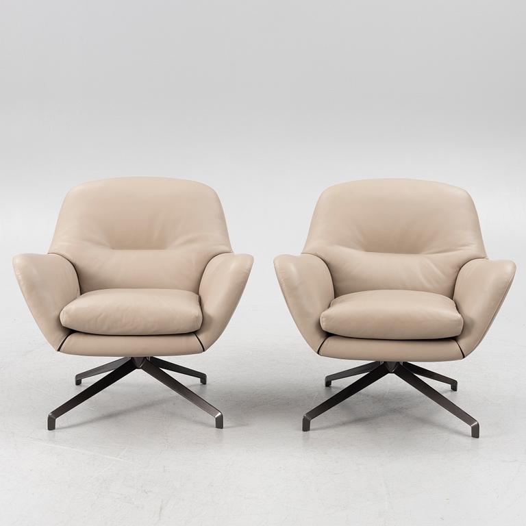Rodolfo Dordoni, armchairs, a pair, "Jensen", Minotti.
