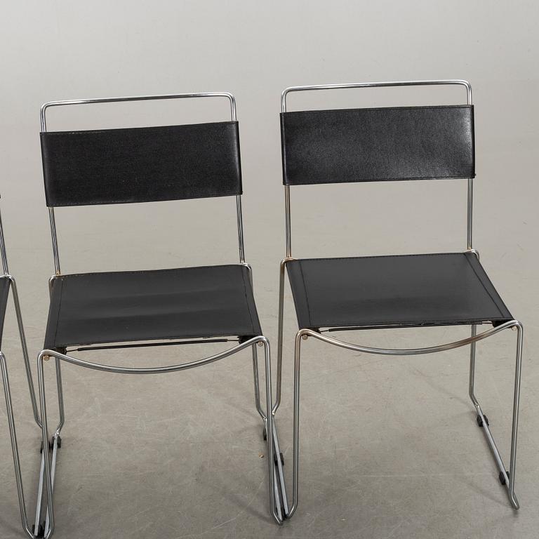 Four chairs, likely Italy, second half of the 20th century.