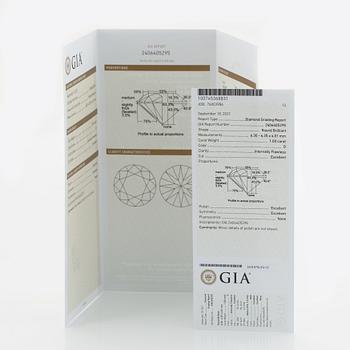 A pair of platinum earrings set with round brilliant-cut diamonds total weight 2.00 cts D if (internally flawless).