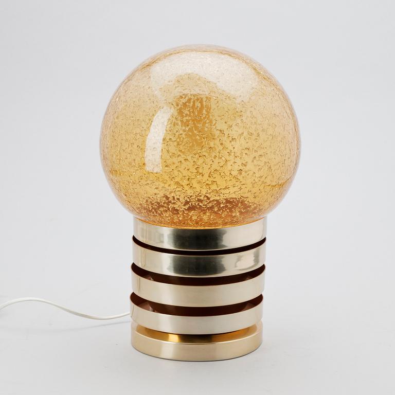 BORDSLAMPA, mässing o glas, Fåglavik, 1960/70-tal.