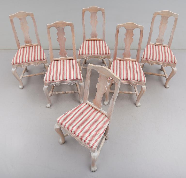 STOLAR, 6 st, barockstil, 1900-talets första hälft.