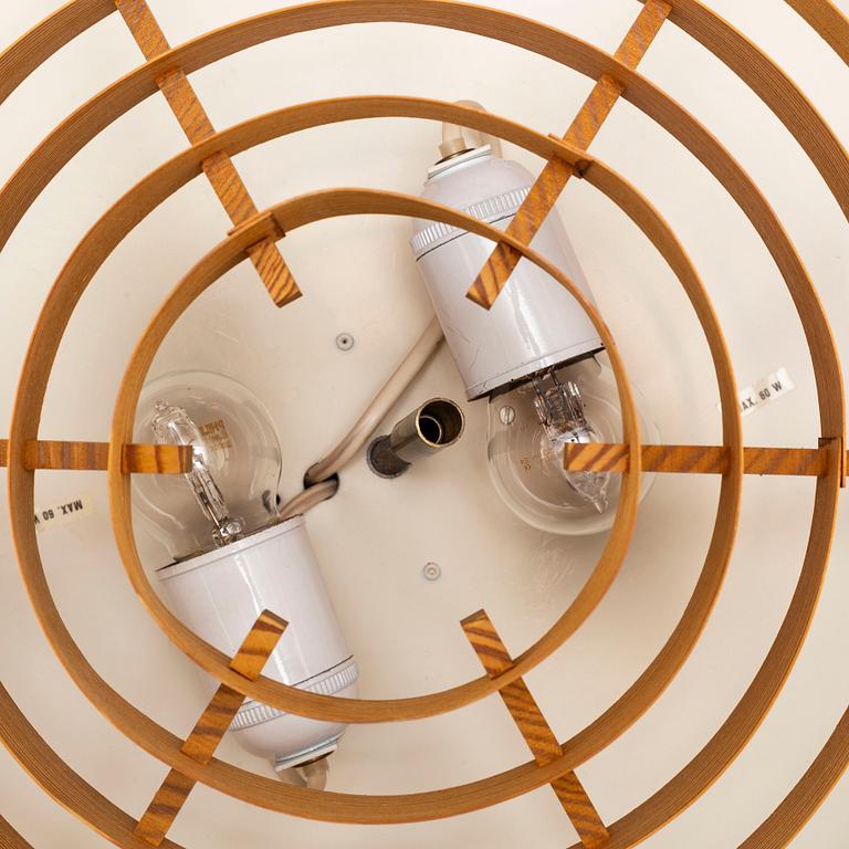 HANS-AGNE JAKOBSSON, a pinewood ceiling lamp, from AB Ellysett Markaryd, second half of the 20th century.