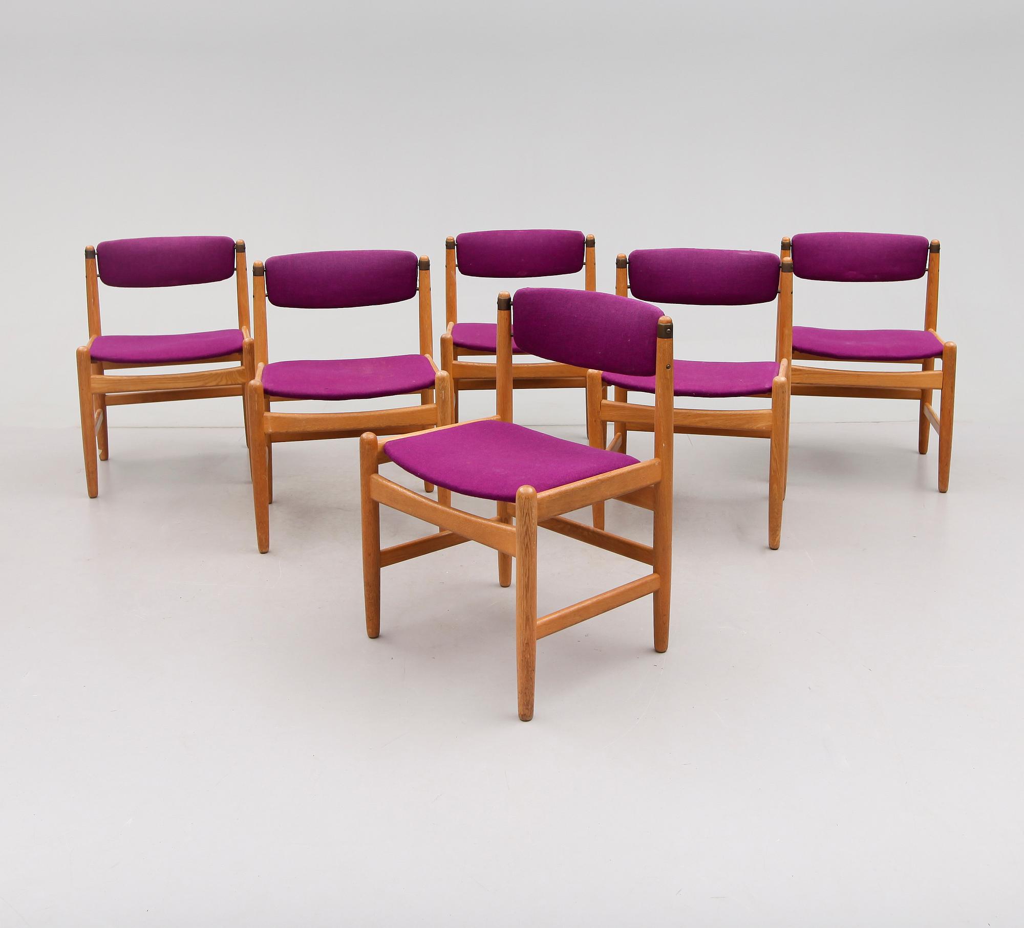 STOLAR, 6 st, "Shaker", Børge Mogensen, Karl Andersson, 1900-talets mitt.