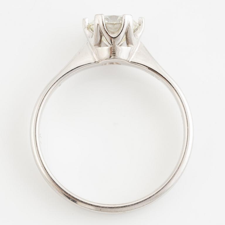 Ring, Schalins, 18K white gold with brilliant-cut diamond and accompanying report IGI.