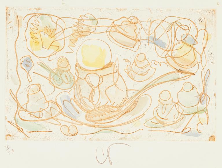Claes Oldenburg, etsning och akvatint, signerad, numrerad 41/50 och daterad 1976.