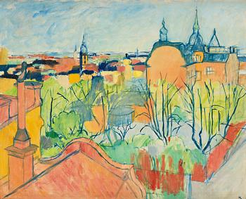 379. Hilding Linnqvist, "Vårutsikt över Stockholm" (Spring view over Stockholm).