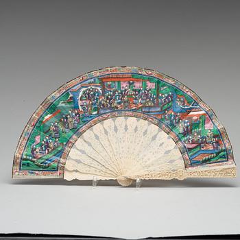 A Chinese fan, Qing dynasty, 19th Century.