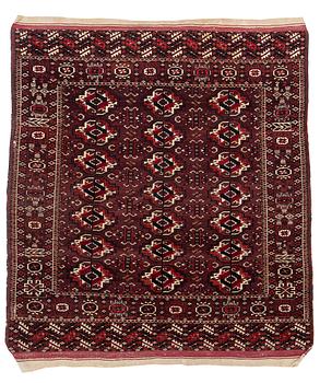 369. An antique Yomut rug, Western Turkmenistan, c. 119 x 104 cm.