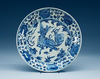1661. A blue and white dish, Ming dynasty.