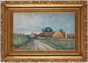 Anton Genberg, Farm houses with haystack.