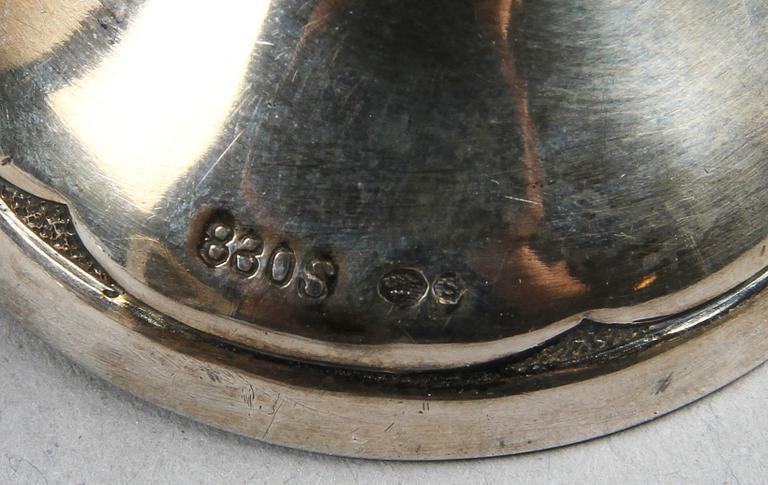 PARTI SILVER, 34 delar, bl a "Rosenholm" GAB samt CG Hallberg, 1900-tal. Tot ca 500 g.