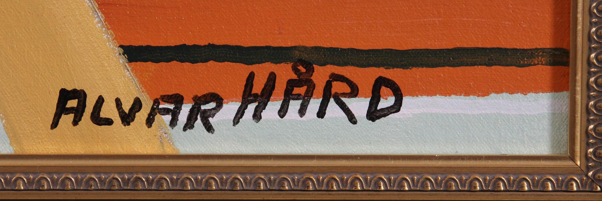 HÅRD, ALVAR, olja på duk, sign. Även sign a tergo.