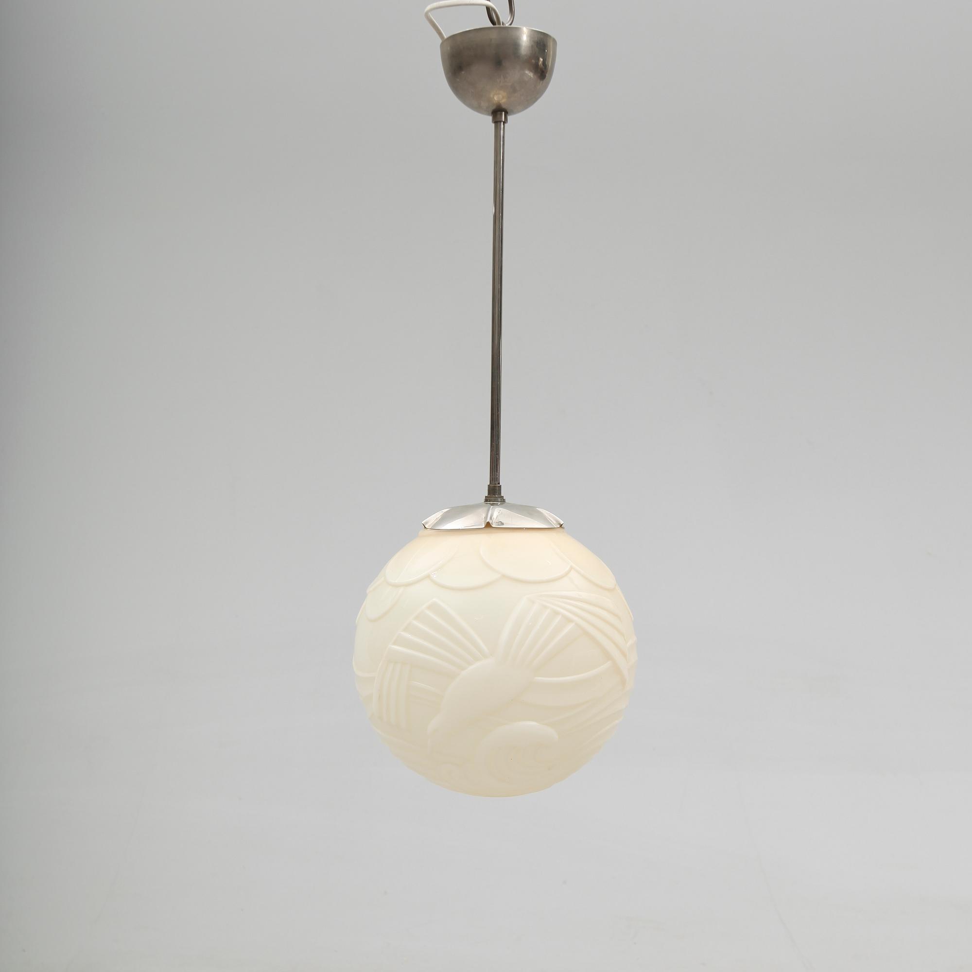 TAKLAMPA,art déco,  1900-talets första hälft. Höjd ca 65 cm.