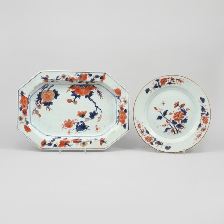 FAT och TALLRIK, porslin, Kina, 1700-tal.