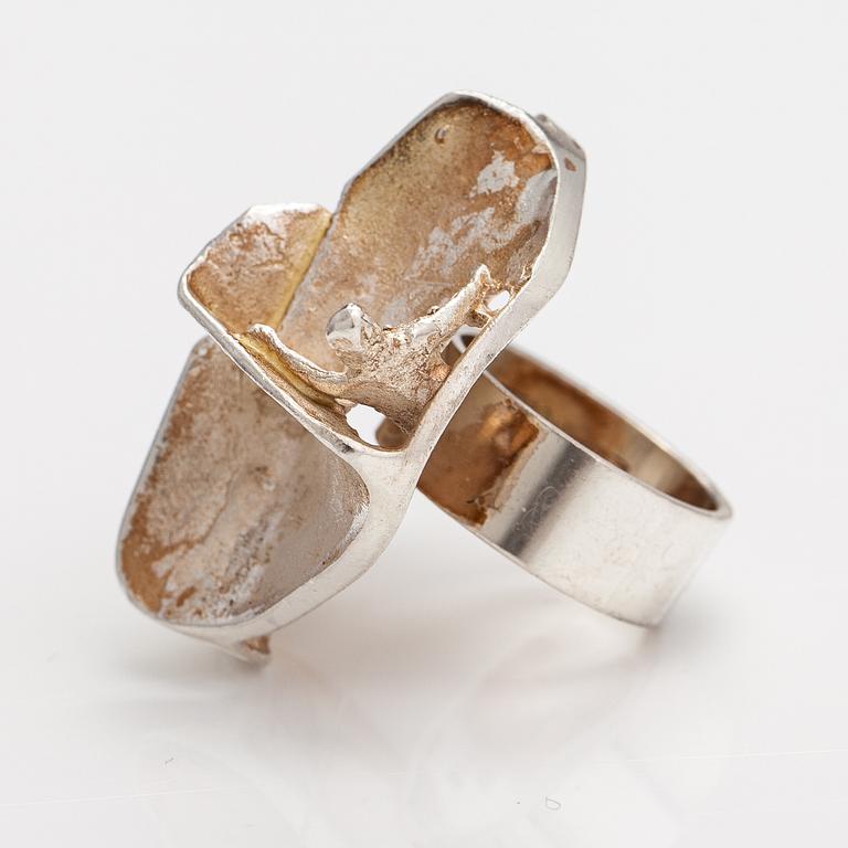 Björn Weckström, Ring "Jaaras dröm", sterlingsilver. Lapponia 1969.