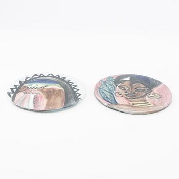 Anita Nylund, Plaquettes 2 pcs, Rörstrand 1949.