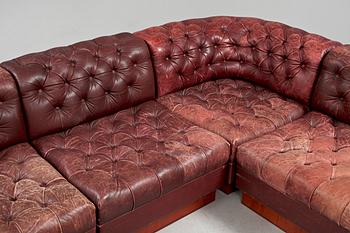 SEKTIONSSOFFA, 5 delar, samt BORD, "Party Corner", Wards Ateliéer AB, Tibro, 1970-tal.