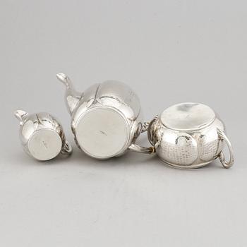 Claes E Andren, kaffeservis, 3 delar, silver. Göteborg 1921.