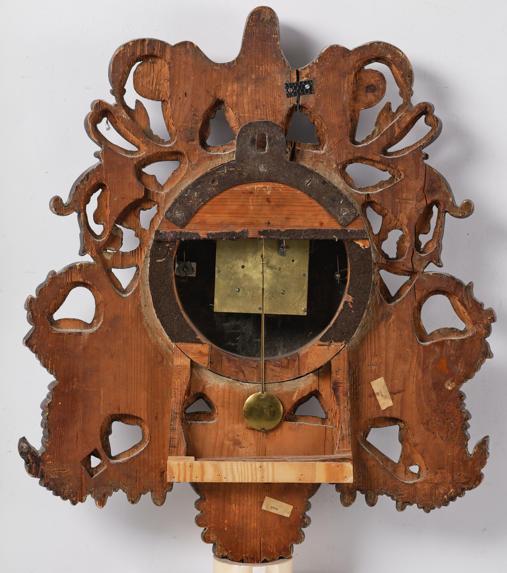 Adolph Bjurman, wall clock, late Gustavian, Norrköping (active 1783-1812).