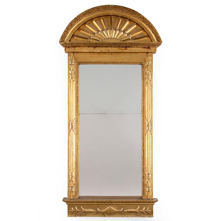 MIRROR, Empire, marked Carl Gustaf Fyrwald, active 1776-1816. Stockholm hallmark.
