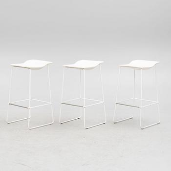 Patricia Urquiola, a set of 3 bar stools, "Last Minute", Viccarbe, 21st century.